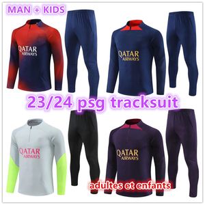 23 24 PSGs trainingspakken MBAPPE voetbalshirts VOLWASSEN trainingspak 2023 2024 Klassieke stijl Paris KIDS Trainingspak Lange mouw SERGIO RAMOS VERRATTI ICARDI MAN kindermaat