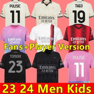 23 24 maillots de football RAFA LEAO MILANS GIROUD DE KETELAERE PULISIC TONALI THEO DEST maillot de football 2023 2024 spécial quatrième 4ème hommes enfants kit uniformes