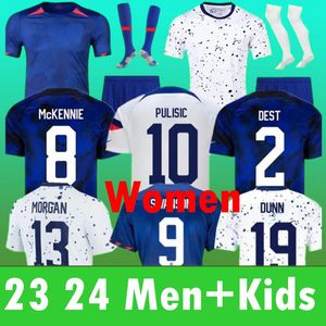 23 24 PULISIC MCKENNIE voetbalshirt ERTZ ALTIDORE PRESS WOOD MORGAN LLOYD 2023 2024 Amerika voetbalshirt Verenigde Staten Camisetas USA USMNT LLETGET Heren kindertenue