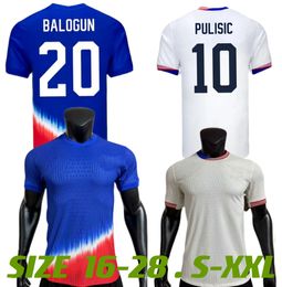 23 24 PULISIC camisetas de fútbol nacional 2024 2025 EE.UU. Estados Unidos PEPI BALOGUN REAM MUSAH AARONSON REYNA ROBINSON DEST RICHARDS TILLMAN Fútbol Niños Hombres Camisa 4XL