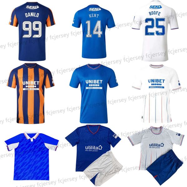 23 24 Rangers Soccer Jersey 2023 2024 Home Away Third Glasgow Colak Roope Lundstram Hagi Barker Morelos Tavernier Kent Tillman FC Fashion Jr Football