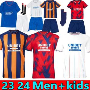 23 24 Rangers voetbalshirts 2023 2024 Away Glasgow Colak Dofe Lundstram Hagi Barker Morelos Tavernier Kent Tillman FC Fashion Jr Football Shirt Men Kids Kit