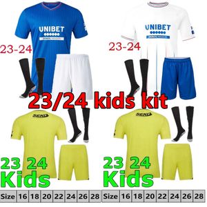 23 24 Rangers Soccer Jerseys 2023 maillot domicile extérieur Glasgow COLAK ROOFE LUNDSTRAM HAGI BARKER MORELOS TAVERNIER KENT TILLMAN FASHION JR Football man kids kit