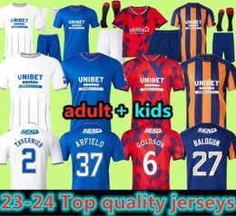 23 24 Rangers Soccer Jerseys Glasgow 2023 2024 à domicile 150e version légendaire Morelos Defoe Barker Hommes Chemises de football Fans Joueurs Football Kits enfants