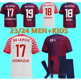 23/24 RB Nkunku Leipzigs Sia Soccer Jerseys 2023 Concept Camisa de fútbol RBL Haidara Olmo Szoboszlai Poulsen Klostermann Forsberg Laimer Men Kids Kit