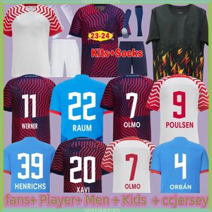 23 24 RBL voetbalshirt WERNER Openda OLMO FORSBERG POULSEN SIMAKAN Carvalho Seiwald Klostermann shirt 2023 2024 thuis- en uit derde man kindershirt