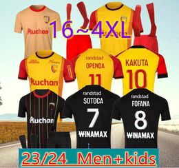 23 24 RC Lens Soccer Jerseys 4XL Inicio Amarillo Saint-Barbe Especial Kakuta Openda Ganago Sotoca Fofana Camiseta de fútbol 2023 2024 Hommes