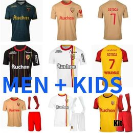23/24 RC Lens Soccer Jerseys Kid Kit Champions League Football Shirts Foot Home Away Buksa Pereira da Costa Brandhed Sports Shirt Adult and Children's Brand T-shirt