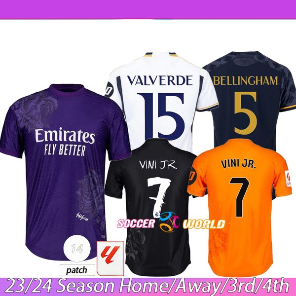 Real Madrid Y-3 Bellingham Soccer Jersey 23 24 25 Kid Kit Home Away Third Fourth 4th Y3 Rodrygo Vini Jr Valverde Purple Football Shirt Edition Camisetas