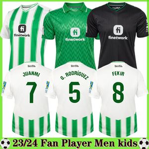 23 24 Real Betis Soccer Jerseys 2024 ISCO JUANMI JOAQUIN FEKIR B.IGLESIAS Chemise Hommes A.GUARDADO AITOR R. RODRI PAUL Gardien de but GK Football Uniforme Joueur Fan Kit Enfants