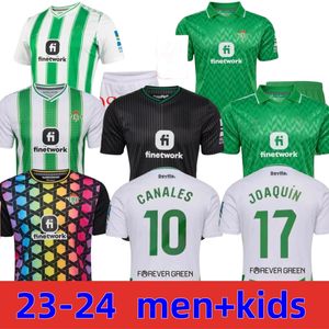 23 24 Real Betis Soccer Jerseys Camarasa Juanmi Victor Ruiz Manga Corta Futbol Chemise 2023 B.Iglesias Gardien de but Joaquin William Canales Hommes Enfants Uniforme de football