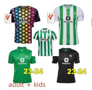 23 24 Real Betis Soccer Jerseys Special Edition Kids Kit Joaquin B Iglesias Home Camiseta de futbol Juanmi Canales Fekir voetbal shirts copa del rey final