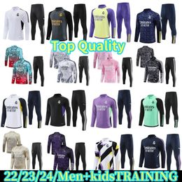 23 24 Real Madrids Bellingham Soccer Tracksuit Jacket Men Kids 2024 Voetbaltrainpak Trainingspak Sweatshirt Kit Futbol Survetement Pre-match trainingsbroek