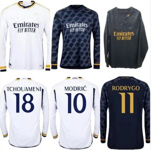 23/24 Maillot de football BELLINGHAM à manches longues du Real Madrid 2023 MODRIC ALABA VINI JR chemise RODRYGO VALVERDE TCHOUAMENI ARDA GULER KROOS Haut uniforme de football