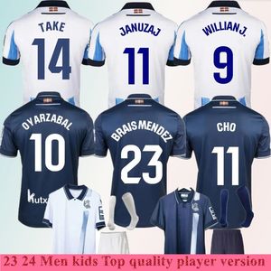 23 24 Real Sociedad Soccer Jersey Kit TIERNEY OYARZABAL Jersey BARRENE 2024 X PRIETO GOROSABEL PORTU TAKE Maillots CARLOS FDEZ CHO RS Camisetas De Football Shirt Kids