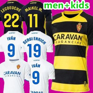 23 24 Real Zaragoza Fran Gamez Soccer Jerseys Zapater 2023 2024 Home Jersey Pombo Shinji Kagawa Football Shirts Guti Javi Ros Men Kids Kits L. Suarez Camiseta de Futbol