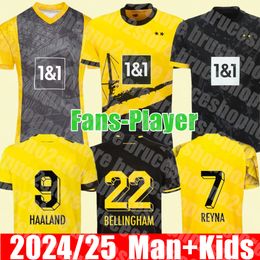 Nieuwe 2024 2025 Reus Reyna Home and Away Soccer Jerseys Cup-versie Dortmund Kamara Hummels Adeyemi Brandt Shirt Hazard Ryerson Bynoe-Gittensfootball-uniformen