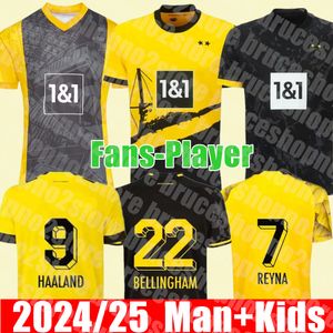 Nouveau 2024 2025 Reus Reyna Home and Away Soccer Jerseys Cup Version Dortmund Kamara Hummels Adeyemi Brandt Shirt Hazard Ryerson Bynoe-Gittensfootball