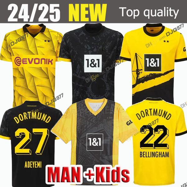 23/24 Reus Reyna Malen Soccer Jerseys 2023 Version spéciale Dortmund Kamara Hummel