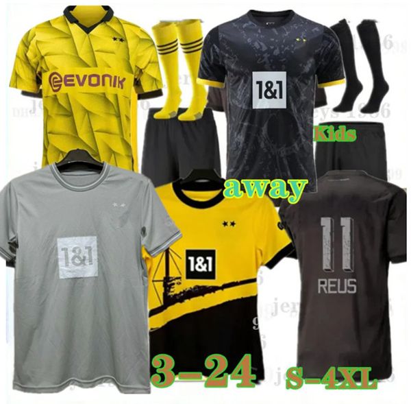 23 24 Soccer Jerseys Dortmunds Borussia F.Nmecha Kamara Soccer Football Shirt 110th REUS REU Hummels Brandt Hazard Yeyna Bellingham Men Kids Kit Special 88