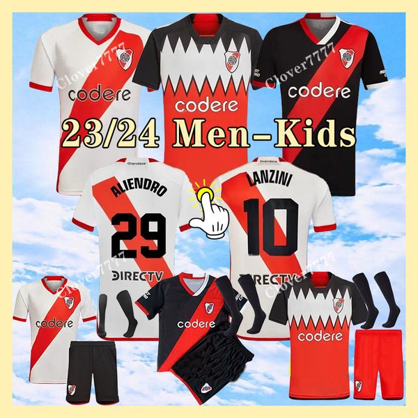 23 24 River Plate Home Soccer Jerseys Barco de la Cruz Quintero Alvarezpratto Fernandez Camisetas SOLARI Hommes Enfants Kit Set Javascript 2024 Chemises de football PALACIOS