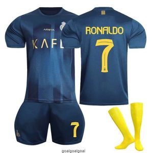 23-24 Riyad à l'extérieur n°7 Maillot Cristiano Ronaldo Ensemble de maillots de football à séchage rapide pour adultes et enfants