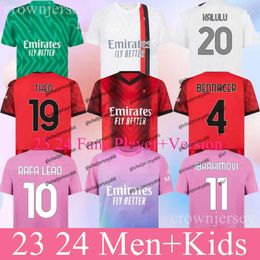 23 24 S Ibrahimovic Giroud Soccer Jerseys 2023 PULISIC THEO TONALI Chemise ROMAGNOLI RAFA LEAO S.Castillejo REIJNDERS Loftus-Cheek _Jersey