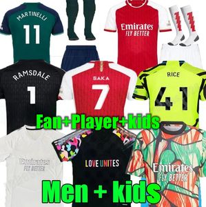 23 24 SAKA ARsen Soccer Jerseys Smith Rowe G.JESUS SALIBA Fans Player Version Odegaard Martinelli 2023 2024 Nketiah Kits de football Chemise Hommes Enfants Garçons Ensembles Uniformes