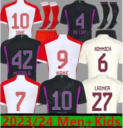 23 24 Sane Muller Soccer Jersey Mane 2023 2024 Neuer Kane Football Shirt Goretzka Gnabry Camisa de Futebol Men Kids Kit Kimmich Fans Joueur Munich Away Minjae