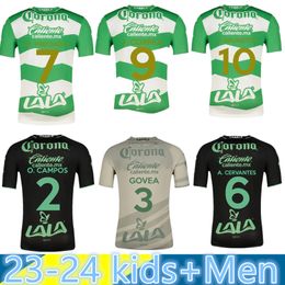 23 24 Santos Laguna Maillot de football pour enfants adultes F TORRES A.CERVANTES ORRANTIA GORRIARAN E.AGUIRRE DORIA D.MEDINA Uniforme de maillot de football à domicile et à l'extérieur