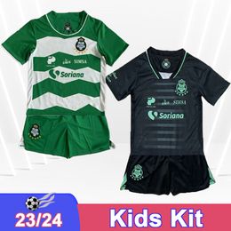 23 24 Santos Laguna Leo Suarez Kit Kit Soccer Jerseys F. Torres Doria A. Cervantes Orrantia E. Aguirre Home Away Child Football Shirt Uniforms