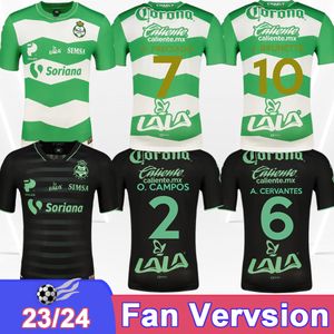 23 24 Santos Laguna Men Soccer Jerseys Leo Suarez F. Torres Doria A. Cervantes Orrantia D. Medina E. Aguirre O. Campos Munoz à la maison Shirt Football