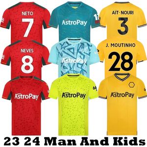 23 24 SARABIA The Wolf Voetbalshirts RAUL MATHEUS NETO NEVES TRAORE 2023 2024 Wanderers PODENCE LEMINA HEE CHAN Wolverhampton Voetbalshirts Herentenue Kinderuniformen