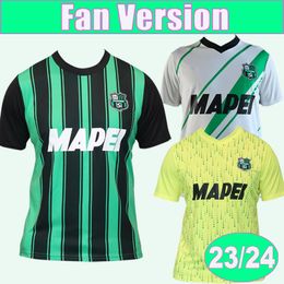 23 24 Sassuolo Calcio Maillots de football pour hommes PINAMONTI PEDERSEN M. HENRIQUE ERLIC BERARDI BAJRAMI Accueil 3ème Maillots de football