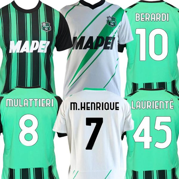 23-24 Sassuolo Calcio Thai Quality Soccer Jersey Chemises personnalisées Hom Wear BERARDI 10 MULATTIERI 8 PINAMONTI 9 M.HENRIQUE 7 dhgate Discount Design Votre usure