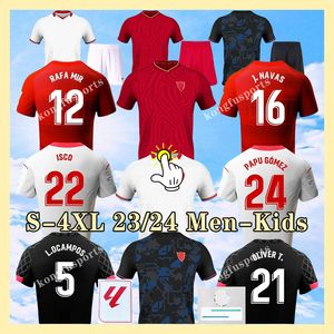 23 24 Sevilla Sevillas voetbalshirts finale L.OCAMPOS SUSO JONG Maillot GUDELJ K.REKIK TECATITO MUNIR RAFA 2023 2024 thuis weg 3e heren kindertenue voetbalshirt jongenssets 3X