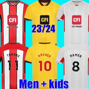 23 24 SHEFFIELD Home Soccer Jerseys Kit de promotion Sander Berge United John Egan Rhian Brewster Anel Ahmedhodzic Oliver Kit de gardien de but Maillot de football pour enfants