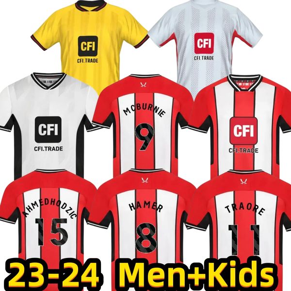 23 24 Sheffield Soccer Jerseys TRAORE McBURNIE BOGLE VINI SOUZA UNITED AHMEDHODZIC BREWSTER HAMER NORWOOD LOWE 2023 2024 maison loin 3ème maillots de football pour hommes kit pour enfants