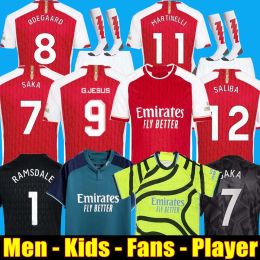 23 24 SMITH ROWE SAKA Arsenal Soccer Jerseys Martinelli 2023 2024 Chemise de football Hommes Kit Enfants Odegaard Nketiah G.JESUS FABIO VIEIRA ZINCHENKO SALIBA JORGINHO