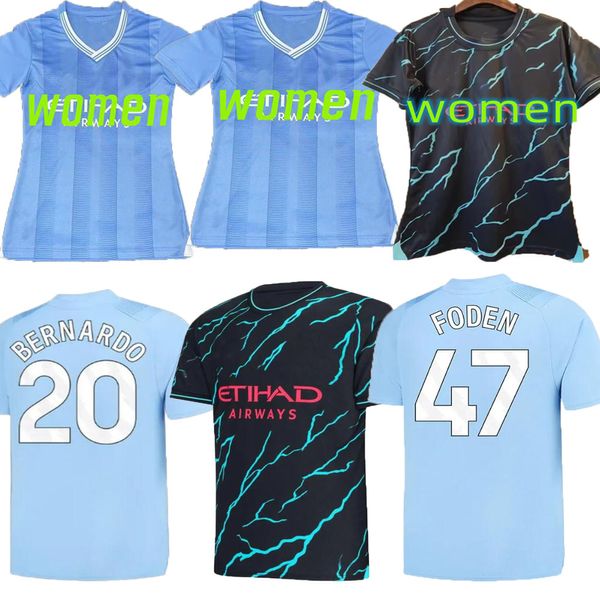 23 24 JERSEY DE FÚTBOL GREALISH GVARDIOL ALVAREZ fans DE BRUYNE FODEN 2023 2024 camisetas de fútbol camiseta MUJER kit conjuntos uniforme