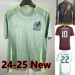 2024 Mexique CHICHARITO Mens Soccer Jerseys 24 25 H. LOZANO A. GUARDADO R. JIMENEZ Équipe nationale A.VEGA HERRERA G.OCHOA Gardien de but Maillot de football Hommes Femmes Enfants Set S-4XL