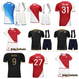 23 24 Jerseys de football en tant que monaco noir à l'extérieur Ben Yedder Minamino Boadu Golovin Balogun Embolo Floage 2023 2024 Maillot de Foot Kids Fofana Football Shirt Akliouche