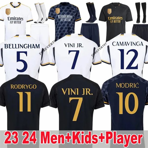 23 24 Maillots de football à l'extérieur et à domicile BELLINGHAM VINI JR maillots de football MBAPPE Tchouameni fans Player Version Madrid CAMAVINGA TCHOUAMENI ASENSIO MODRIC