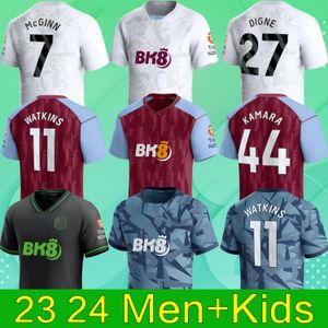 23 24 Maillots de football MartInez Diaby Watkins McGinn 2023 2024 Aston VilLaS Maillot de football Home Away Enfants Camisetas Mings Buendia Emiliano Maillot Gardien de but noir