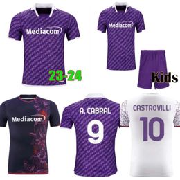 23 24 Soccer Jerseys Football Shirt 2023 Milenkovic Jovic A. Cabral Castrovilli J. Ikone Chiesa Amrabat Callejon Football Uniforme 2024