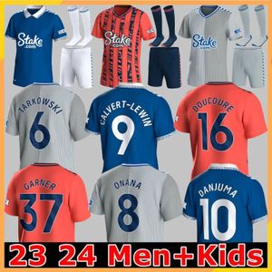 23 24 Maillots de football Accueil Enfants Football Uniformes Hommes Kit Everton Doucoure Calvert-Lewin Mykolenko Harrison i Garner McNeil Onana Maillot de football Hommes Kit Enfants Garçons