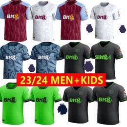 23 24 Soccer Jerseys Kids and Man Kit Home 2023 2024 Aston Villas Football Shirt Training Away Fans Camisetas Mings McGinn Buendia Watkins Maillot Foot
