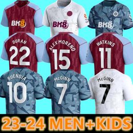 23 24 Camisetas de fútbol para niños Inicio 2023 2024 Aston Villas Camiseta de fútbol Visitante Tercero Camisetas MINGS McGINN Bailey WATKINS Maillot Portero negro Douglas Luiz BUENDIA