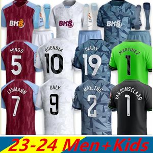 23 24 Camisetas de fútbol para niños Inicio 2023 2024 Aston VillaS Camiseta de fútbol Visitante Tercero Camisetas MINGS McGINN BUENDIA WATKINS Maillot Portero negro