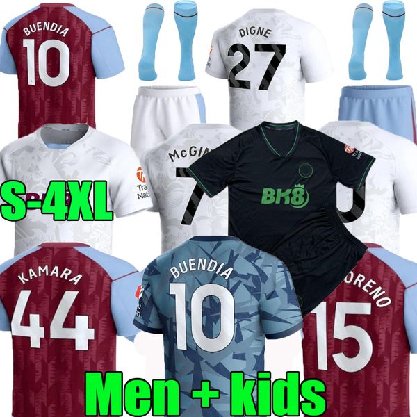 23 24 Maillots de football Enfants Accueil 2023 2024 Aston Villas Maillot de football Troisième Camisetas Mings Mcginn BUENDIA WATKINS Maillot Gardien de but noir 725